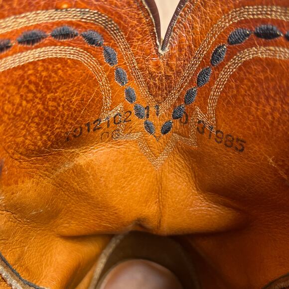 Vintage 90s Lucchese 2000 Leather Western Boots Embroidered Cowboy Rodeo Y2K main image 11